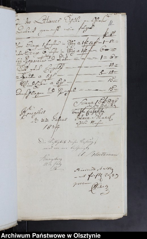 image.from.unit.number "Beläge zur Rechnung über Einnahme und Ausgabe der Litthauischen Elementar Schule auf dem Sackheim zu Königsberg"