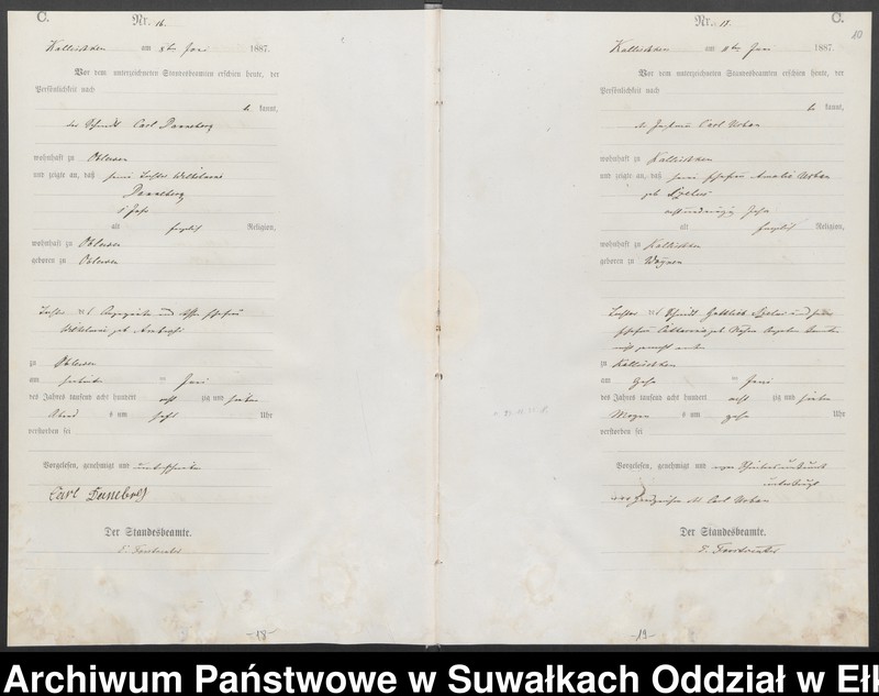 image.from.unit.number "Sterbe-Haupt-Register des Königlichen Preussischen Standes-Amtes Kallischken Kreis Johannisburg"