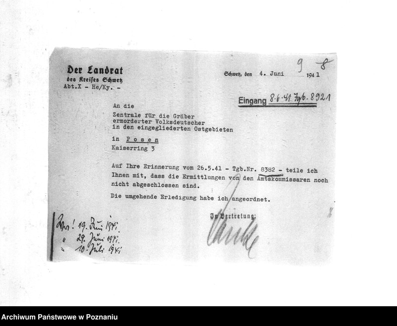 Obraz 13 z jednostki "Amtliche Meldungen Kreis Schwetz (Świecie)"