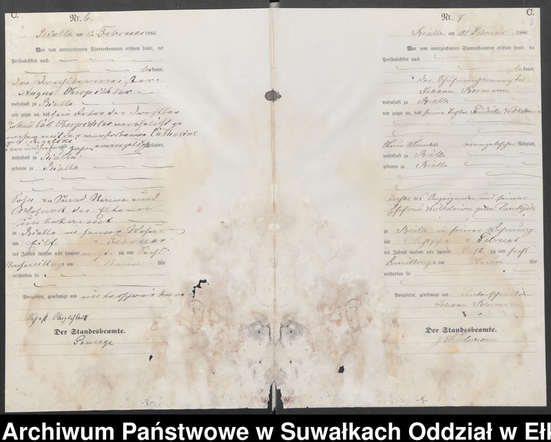 image.from.unit.number "Sterbe-Haupt-Register des Königlichen Preussischen Standes-Amtes Bialla Kreis Johannisburg"