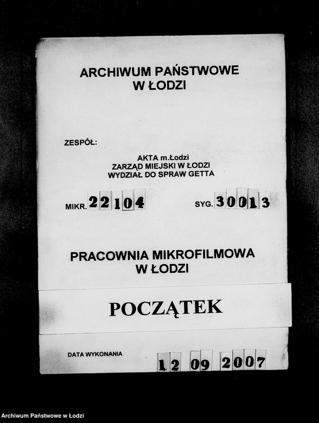 Obraz 1 z jednostki "Aufstellung der L-S-N-Arbeiter im Litzmannstadt-Getto für die Zeit vom 24.IV-21.V.1944"
