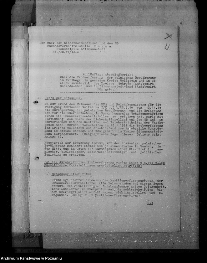 Obraz 8 z jednostki "Vorläufiger Abschlussbericht über die Probeerfassung der Polen im Warthegau"