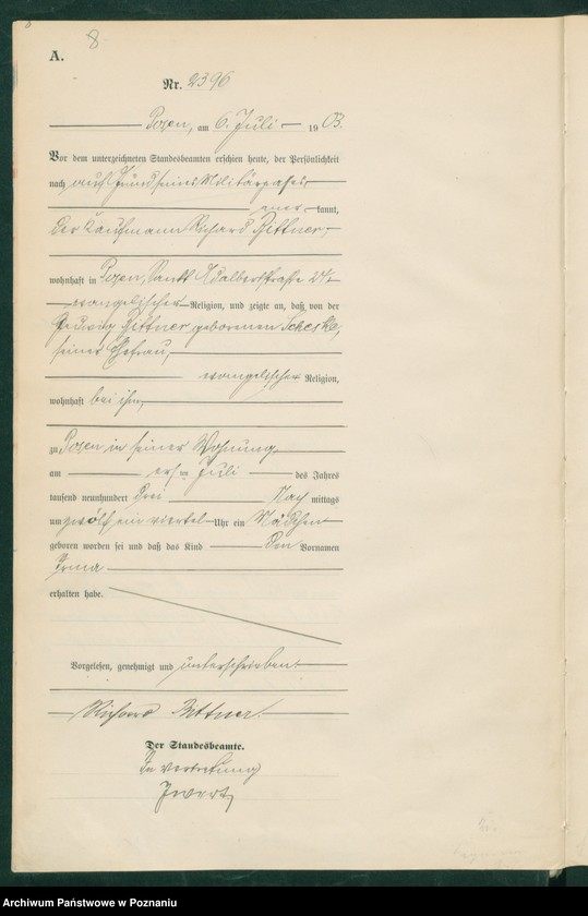 Obraz 8 z jednostki "Księga urodzeń tom V"