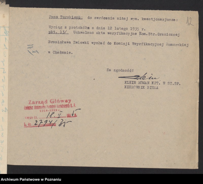 Obraz 15 z jednostki "Komisja Weryfikacyjna Związku Weteranów Powstań Narodowych Rzeczypospolitej Polski - wnioski powstańców."