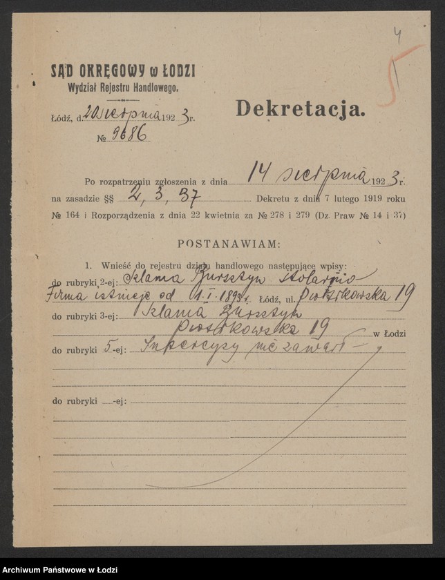 Obraz 6 z jednostki "Szlama Bursztyn – stolarnia"