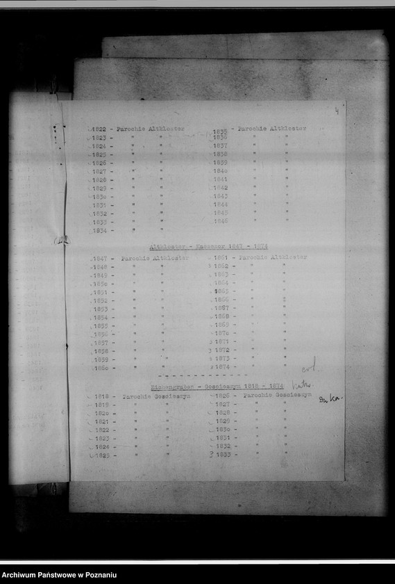 Obraz 8 z jednostki "Verzeichnis der im Amtsgericht Wollstein [Wolsztyn] befindlichen Kirchenduplikate"