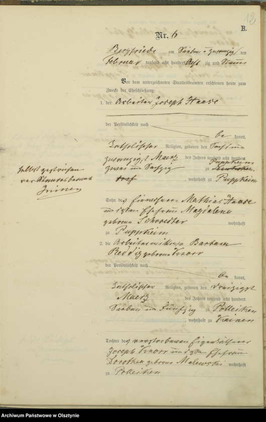 Obraz 14 z jednostki "Heiraths-Haupt-Register Nr 1 - 25"