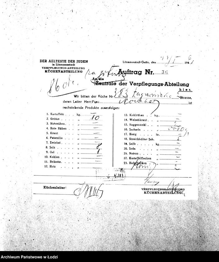 Obraz 9 z jednostki "[Kuchnia nr 383, ul. Łagiewnicka 2. Działalność kuchni]"