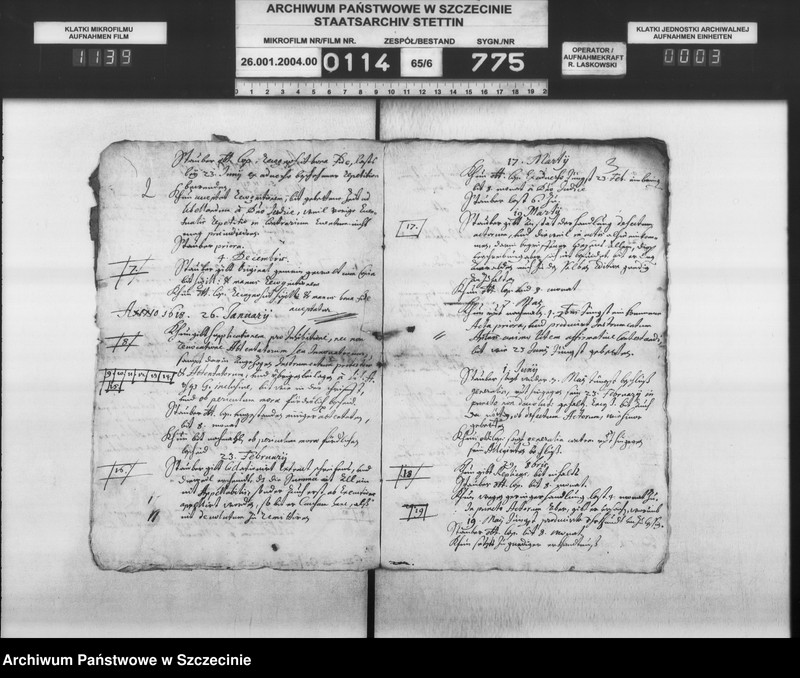 image.from.unit.number "Magnus v. Horn zu Ranzin / Joachim v. Behr zu Schlagtow, Balzer v. Heyden zu Kartlow und Klaus v. Holstein [Holste] zu Passow: Bürgerschaftsschuld, Einweisung in den Hornschen Hof. Zu Büssow."