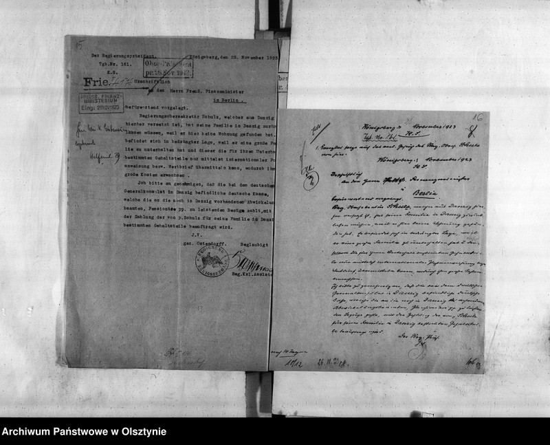 image.from.unit.number "Personal-Akten den Regierungsobersekretär als Büreauvorsteher Franz Schulz"