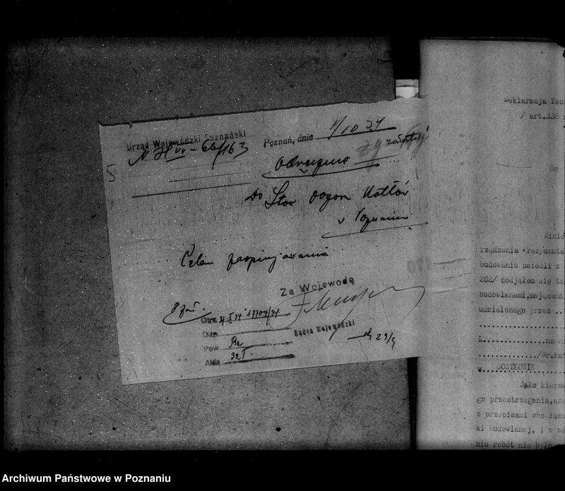 image.from.unit.number "Zatwierdzenie zakładu przemysłowego /gorzelni/ w maj. Gostkowo własność W. Bitter"