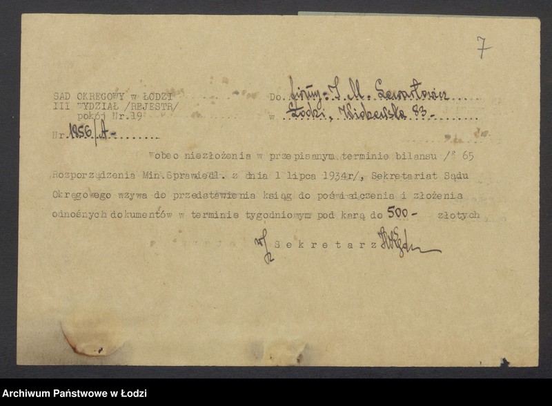 Obraz 9 z jednostki "Izrael Moses Lewartowicz- sprzedaż towarów manufakturowych"