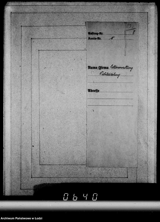 Obraz 12 z jednostki "Ausgelieferte Kommisionen Konto 0 von 60-[82] [Wydane na zlecenie G.V.meble z warsztatów Getta]."