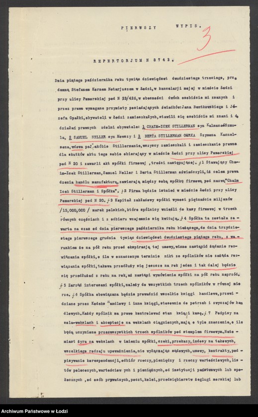 Obraz 5 z jednostki "Chaim Icek Stillerman i S-ka- handel manufakturą"