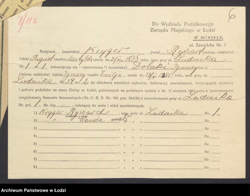 image.from.unit.number "Księga inwentarzowa nieruchomości m. Łodzi ul. Ludwika"