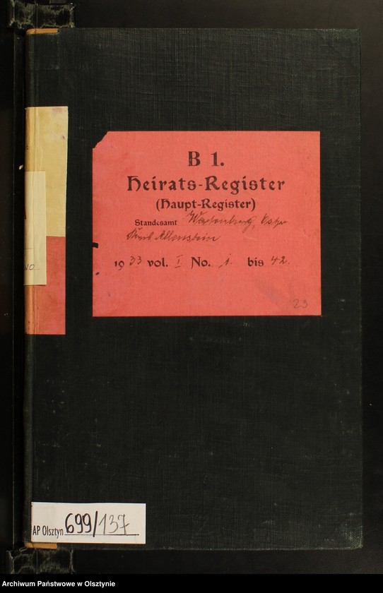 image.from.unit.number "Heirats-Haupt-Register Nr 1 - 42"