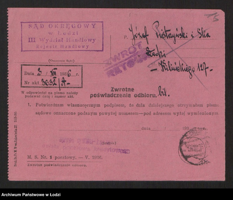 Obraz 16 z jednostki "Józef Piestrzyński - handel towarami spożywczymi, trunkami i towarami kolonialnymi"