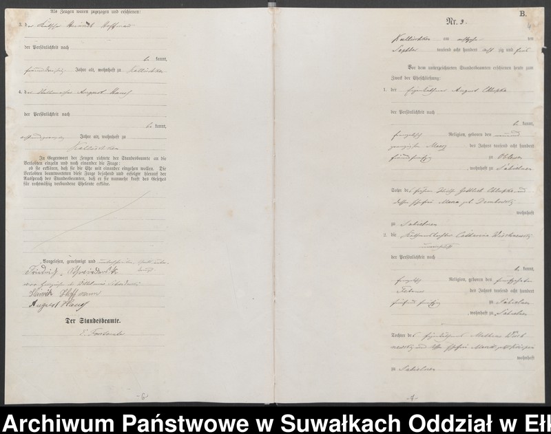image.from.unit.number "Heiraths-Haupt-Register des Königlich Preussischen Standes-Amtes Kallischken Kreis Johannisburg]"