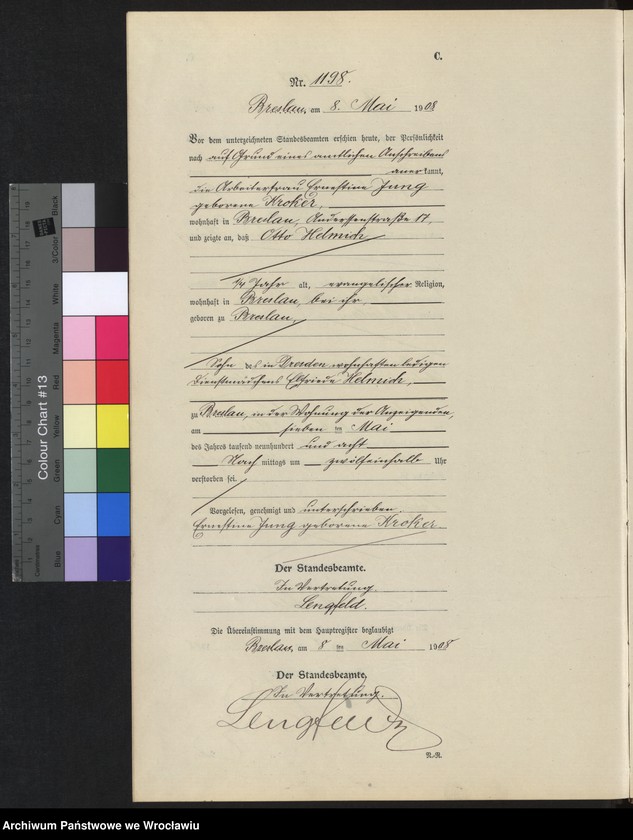 image.from.unit.number "Sterbe-Neben-Register Breslau I 1908 Band 4"