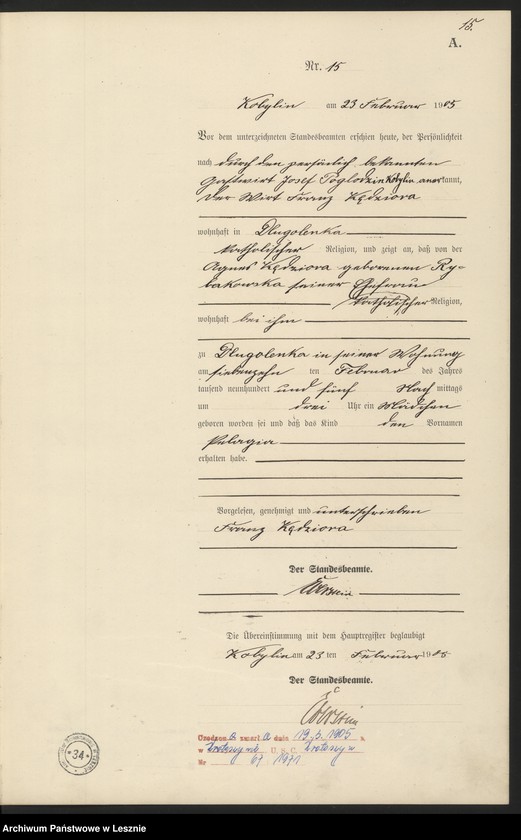 Obraz 18 z jednostki "[Księga urodzeń]"