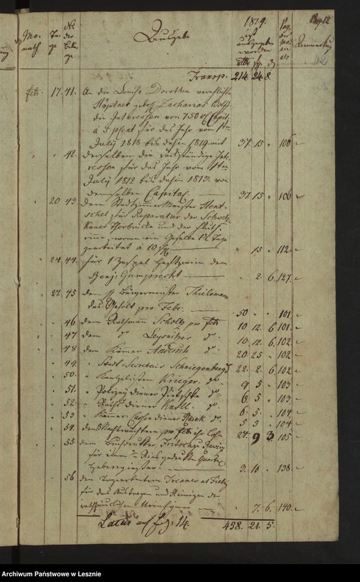 Obraz 15 z jednostki "[Księga przychodów i rozchodów kasy miejskiej]"