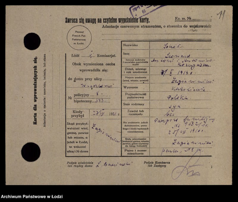 Obraz 14 z jednostki "[Spis ludności Łodzi] Sokowska-Sońska"