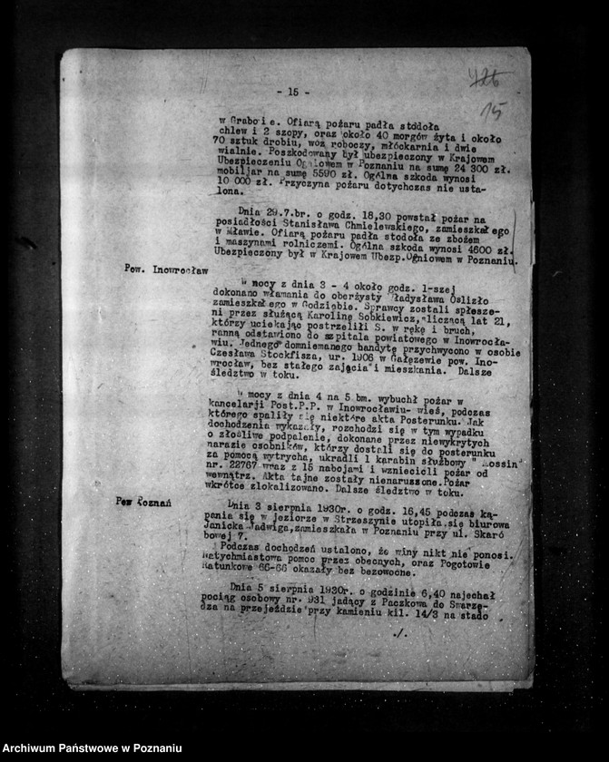 Obraz 19 z jednostki "Sprawozdania sytuacyjne tygodniowe za czas od 2 sierpnia do dnia 30 sierpnia 1930 r. /nr 40-43/"