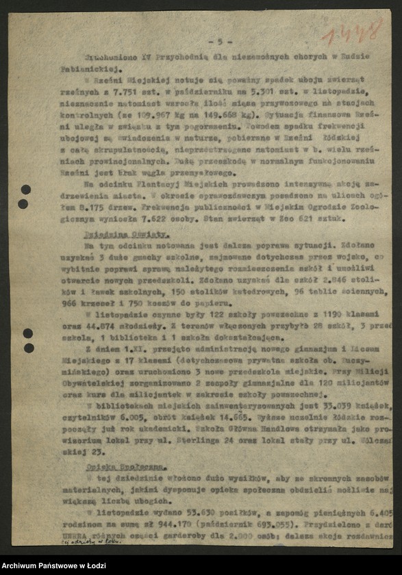 Obraz 9 z jednostki "Zarząd Miejski w Łodzi-sprawozdania, [protokoły z posiedzeń Wojewódzkiej Komisji Odbudowy, konferencji w sprawie połączenia WKOS i MKOS] [i załączniki]"