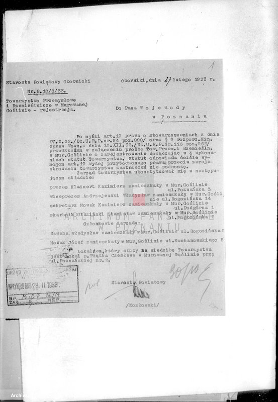 Obraz 5 z jednostki "/Towarzystwo Przemysłowo-Rzemieślnicze w Murowanej Goślinie"