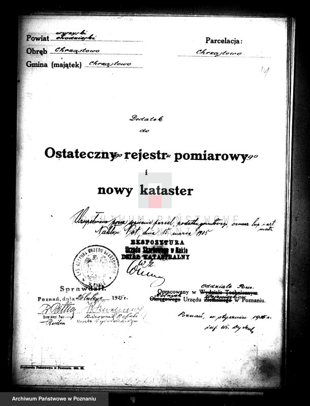 Obraz 19 z jednostki "Ostateczny rejestr pomiarowy obrębu Chrząstowo"