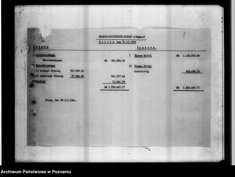 Obraz 12 z jednostki "[Fabryka obróbki drzewnwj w Orzechowie - bilans]."