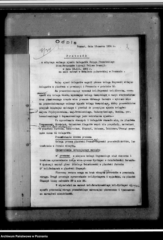 Obraz 6 z jednostki "Protokoły zebrań Zarządu Okręgu Poznańskiego"