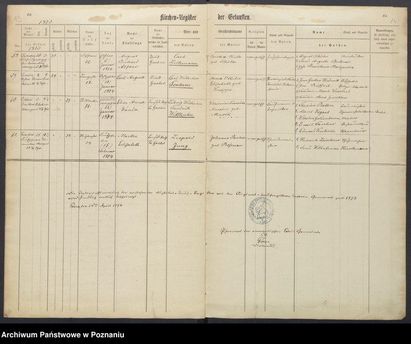 Obraz 10 z jednostki "Duplikat der Tauf, Trauungs und Sterberegister"