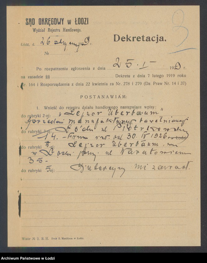 Obraz 5 z jednostki "Lejzor Uberbaum- sprzedaż manufaktury bawełnianej"