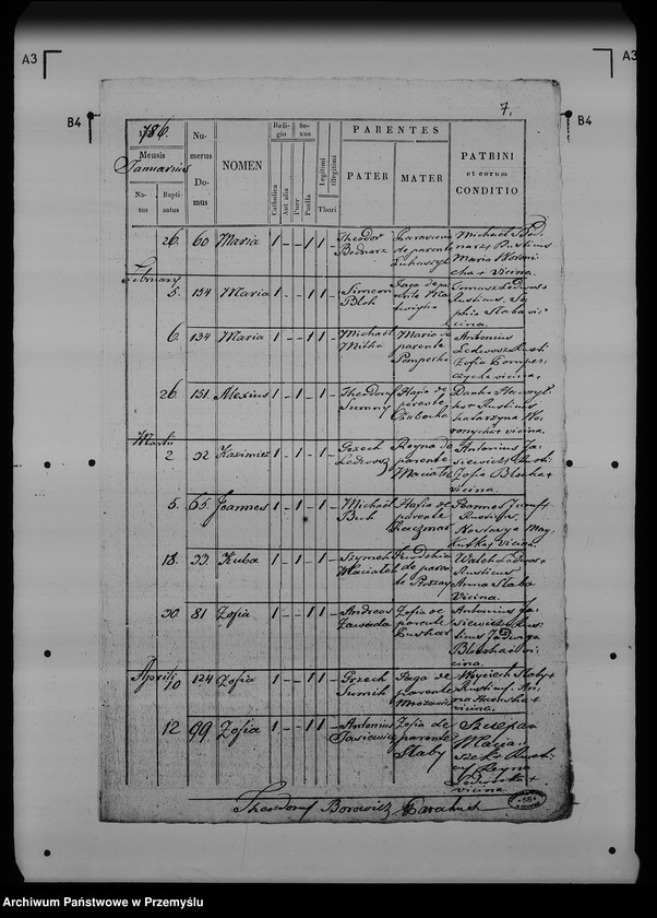 Obraz 11 z jednostki "[Kopie ksiąg metrykalnych parafii Ostrów z filiami Łowce, Morawsko, Tuczempy (dekanat Radymno)]"