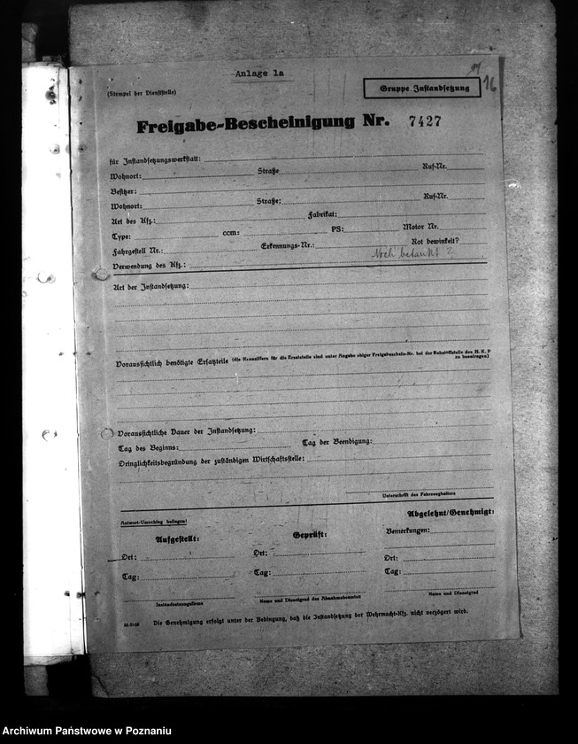 Obraz 20 z jednostki "Beschlagnahme - Anordung der Kraftfahrzeuge. Berichte über die Verkehrslage"