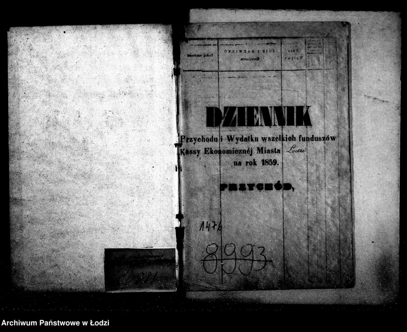 Obraz 5 z jednostki "Dziennik przychodu i wydatku wszelkich funduszów kasy ekonomicznej m. Łodzi na r. 1859"