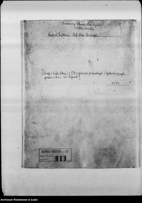 Obraz 3 z jednostki "[Korespondencja z Wydziałem Pracy i z PSŻ w sprawach personalnych i aprowizacyjnych Referatu Prac Biurowych]"