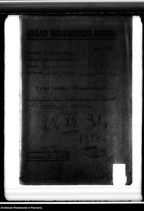 Obraz 4 z jednostki "Sprawa zatwierdzenia uzupełnienia planu gospodarstwa leśnego dla lasów Żerniki powiatu kaliskiego"