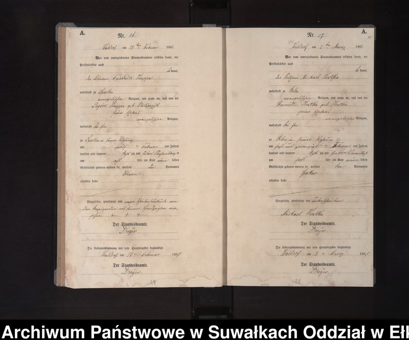 image.from.unit.number "Geburts-Neben-Register des Königlichen Preussischen Standes-Amtes Orlen Kreis Loetzen"