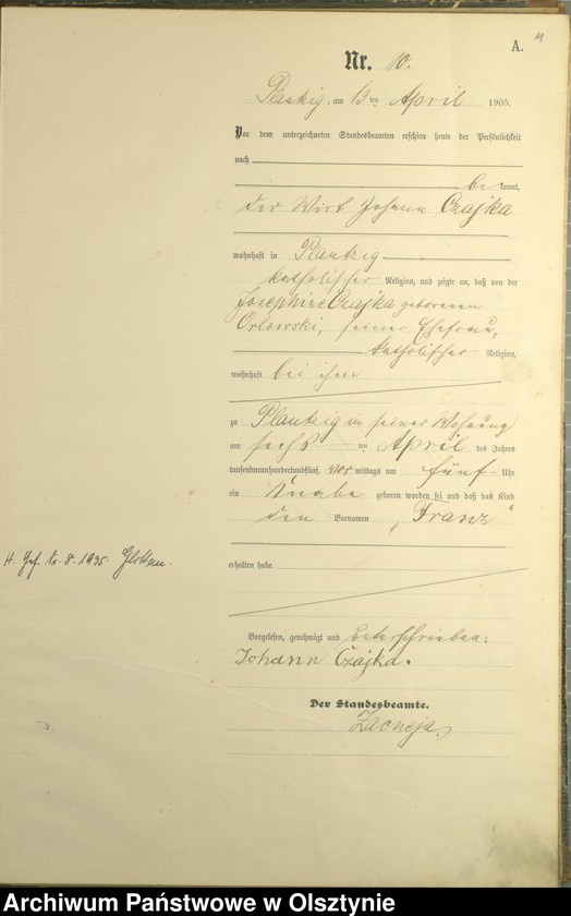 Obraz 13 z jednostki "Geburts-Haupt-Register Nr 1 - 41"