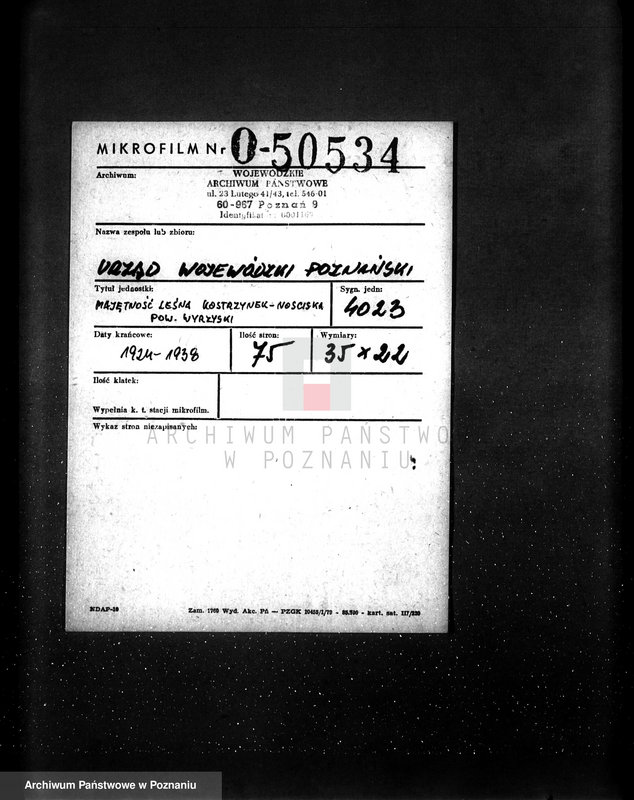 Obraz 2 z jednostki "Majętność leśna Kostrzynek-Mościska powiat wyrzyski"