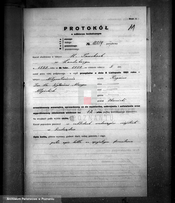 Obraz 13 z jednostki "Wytwórnia maszyn młyńskich w Rogoźnie, pow. obornicki własność. Połaszewski"