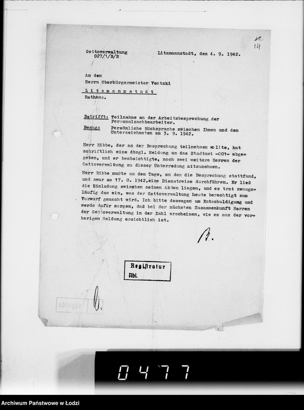 Obraz 18 z jednostki "Akten betr.Correspondenz an Hern Oberbürgermeister und Bürgermeister"