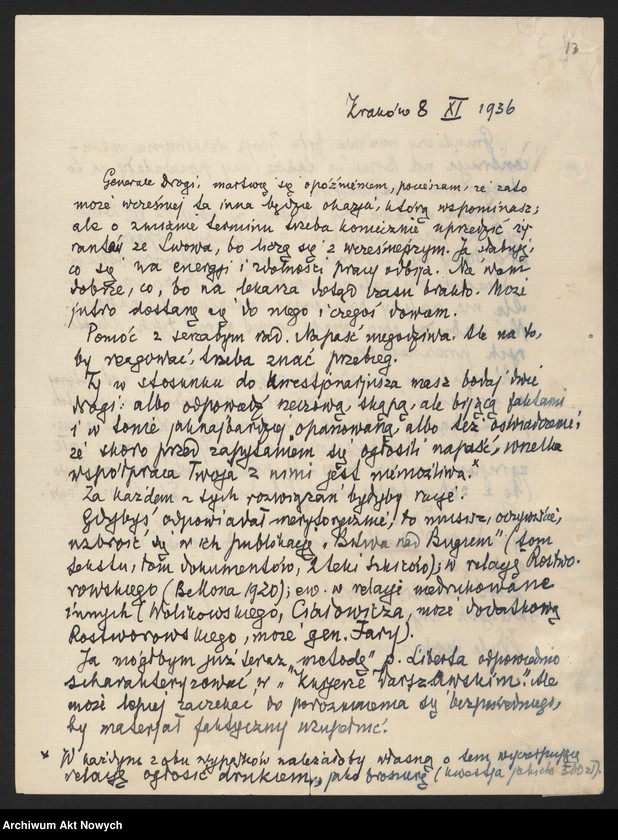 image.from.unit.number "Kukiel Marian, historyk, generał. Dymisja z wojska. Prace historyczne. Odmowa W. Sikorskiemu współpracy z Wojskowym Biurem Historycznym. Działalność Frontu Morges. Strajk chłopski."
