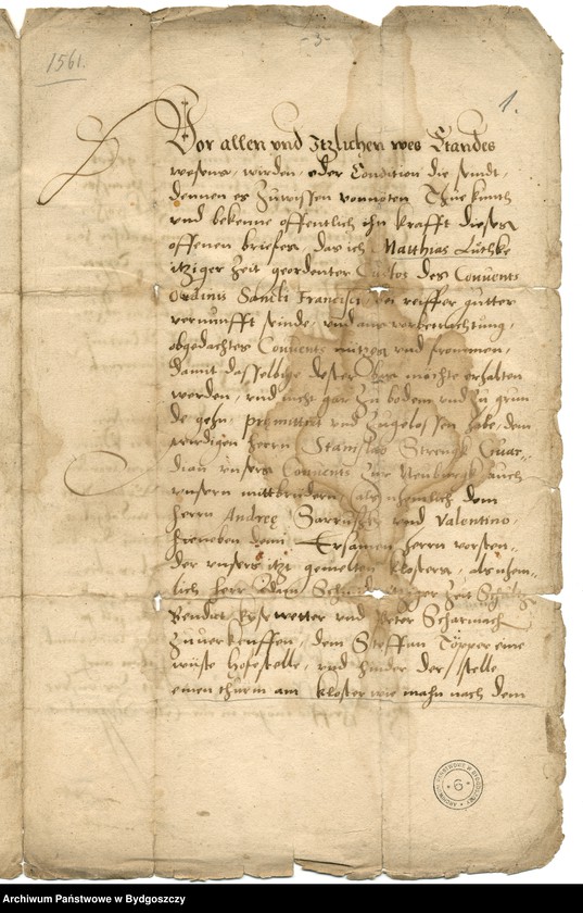 image.from.unit.number "[Zobowiązania miasta Nowego wobec tamtejszego klasztoru zakonu franciszkanów]"