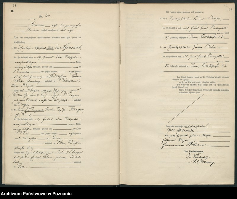 Obraz 18 z jednostki "Księga miejscowa małżeństw tom I [Rejestr główny małżeństw]"