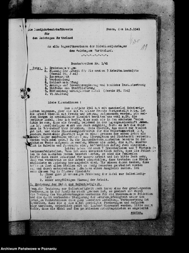 Obraz 15 z jednostki "Okólniki i zarządzenia dla Landjahrlager"