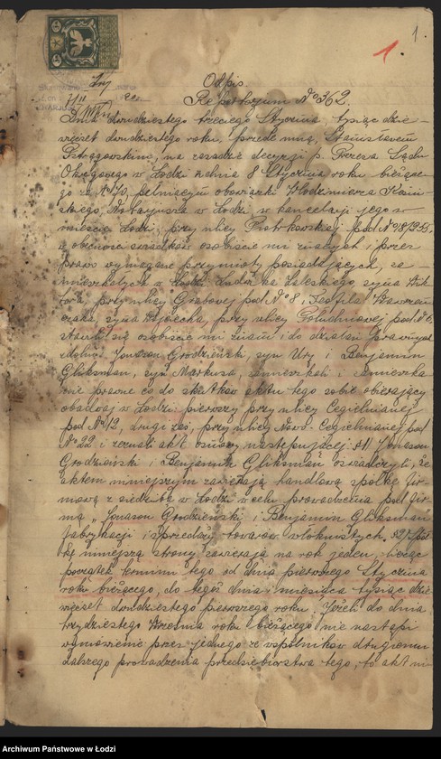 Obraz 3 z jednostki "Jonason Grodzieński i Benjamin Gliksman – fabrykacja i sprzedaż towarów włóknistych"