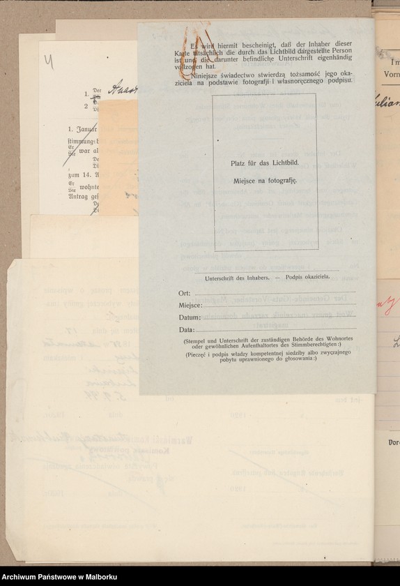 image.from.unit.number "Volksabstimmungsausschuss in Stangenwalde, Kreis Rosenberg Einsprüche [Wydział Plebiscytowy w Słupnicy, obwód suski Reklamacje]"